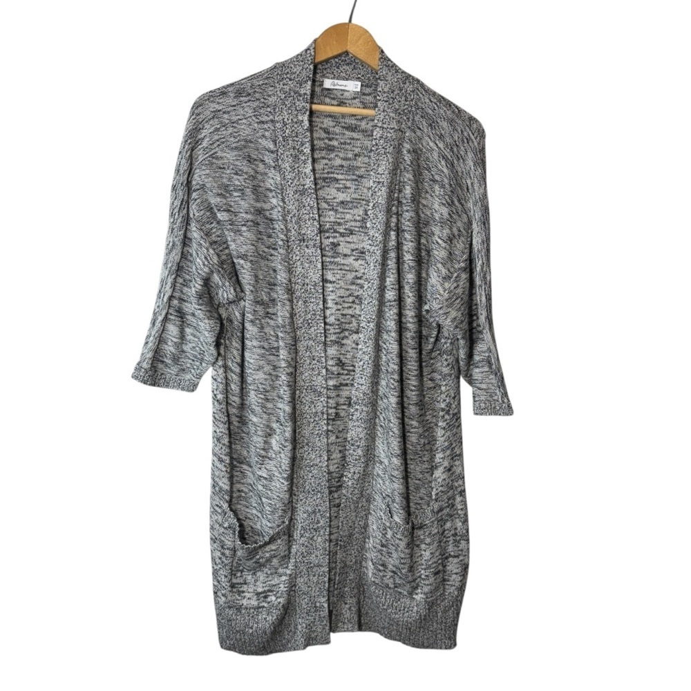 Reitmans Heathered Grey Open Front Cardigan Size 2x 100% Cotton